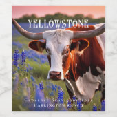 Mockup Ranch Rustic Longhorn Étiquettes de vin per (Étiquettes simples)