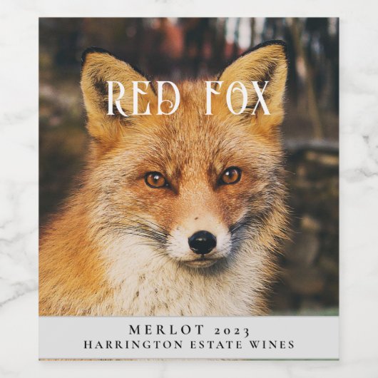 Mockup Red Fox Custom Vins Étiquettes (Étiquettes simples)