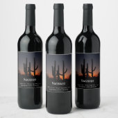 Mockup Saguaro Cactus Custom Wine Labs Wijn Etiket (Flessen)