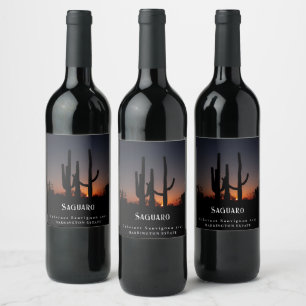 Mockup Saguaro Cactus Custom Wine Labs Wijn Etiket