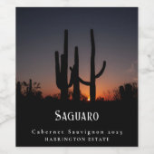 Mockup Saguaro Cactus Custom Wine Labs Wijn Etiket (Enkel label)