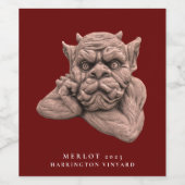 Mockup Sculpture gothique Étiquettes de vin person (Étiquettes simples)