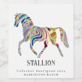 Mockup Stallion Cheval Art Custom Vin Étiquettes (Étiquettes simples)