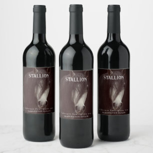 Mockup Stallion Horse Custom Wine Labels Wijn Etiket