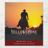 Mockup Western rustiek aangepaste wijnlabels Wijn Etiket (Enkel label)