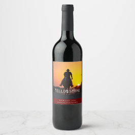 Mockup  Western rustiek aangepaste wijnlabels Wijn Etiket