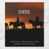 Mockup Westerne Ranch aangepaste wijnlabels Wijn Etiket (Enkel label)