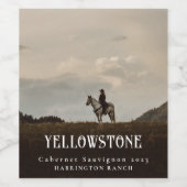 Mockup Yellowstone Western Custom Wine Étiquettes (Étiquettes simples)