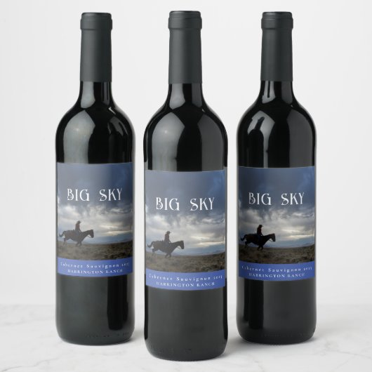 Mocup Big Sky Western Étiquettes de vin personnali (Bouteilles)
