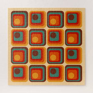 Mod 1970s Retro Geometrisch Ontwerp Legpuzzel