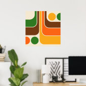 Mod 1970s Retro geometrisch ontwerp Poster (Thuiskantoor)