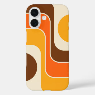 Mod 1970s Retro Stijl Geometrisch Ontwerp iPhone 16 Hoesje