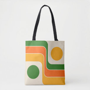 Mod 1970s Retro Stijl Geometrisch Ontwerp Draagtas
