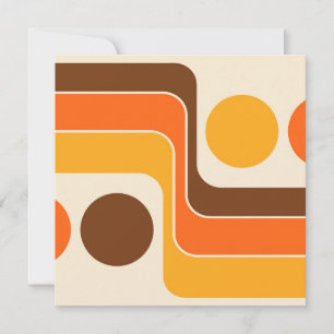 Mod 1970s Retro Stijl Geometrisch Ontwerp Kaart