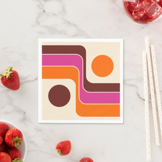 Mod 1970s Retro Style Geometric Design Servet (Insitu)