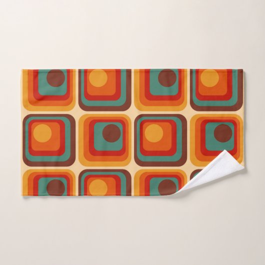 Mod 1970s Retro Style Geometrisch ontwerp Bad Handdoek (Handdoek)