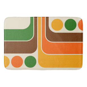 Mod 1970s Retro Style Geometrisch ontwerp Badmat