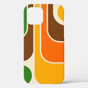 Mod 1970s Retro Style Geometrisch ontwerp iPhone 12 Hoesje