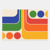 Mod 1970s Retro Style Geometrisch ontwerp Inpakpapier Vel (Voorkant)