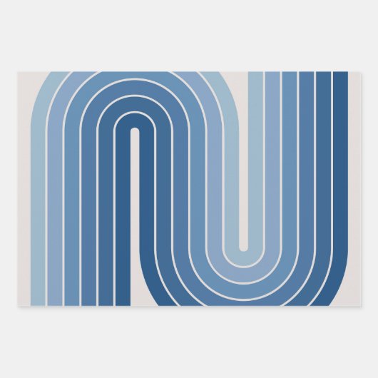 Mod 1970s Retro Style Geometrisch ontwerp Inpakpapier Vel (Voorkant 2)