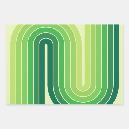 Mod 1970s Retro Style Geometrisch ontwerp Inpakpapier Vel (Voorkant)