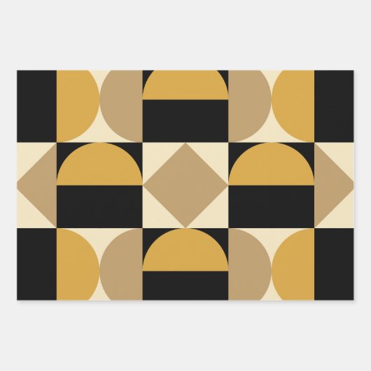 Mod 1970s Retro Style Geometrisch ontwerp Inpakpapier Vel (Voorkant 3)