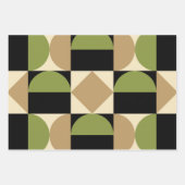 Mod 1970s Retro Style Geometrisch ontwerp Inpakpapier Vel (Voorkant 2)