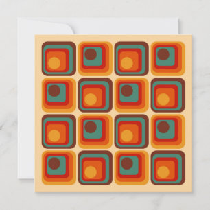 Mod 1970s Retro Style Geometrisch ontwerp Kaart
