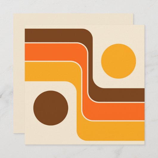 Mod 1970s Retro Style Geometrisch ontwerp Kaart (Voorkant / Achterkant)