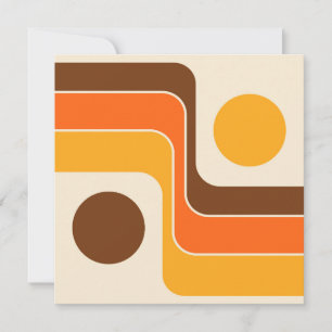 Mod 1970s Retro Style Geometrisch ontwerp Kaart