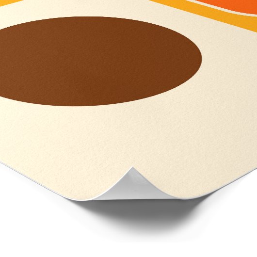 Mod 1970s Retro Style Geometrisch ontwerp Poster (Hoek)