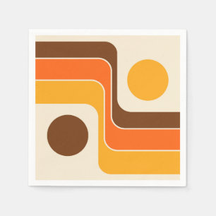 Mod 1970s Retro Style Geometrisch ontwerp Servet