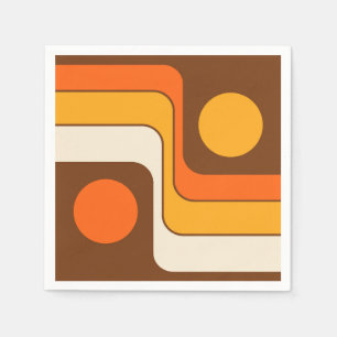 Mod 1970s Retro Style Geometrisch ontwerp Servet