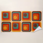 Mod 1970s Retro Style Geometrisch ontwerp Strandlaken (Voorkant)
