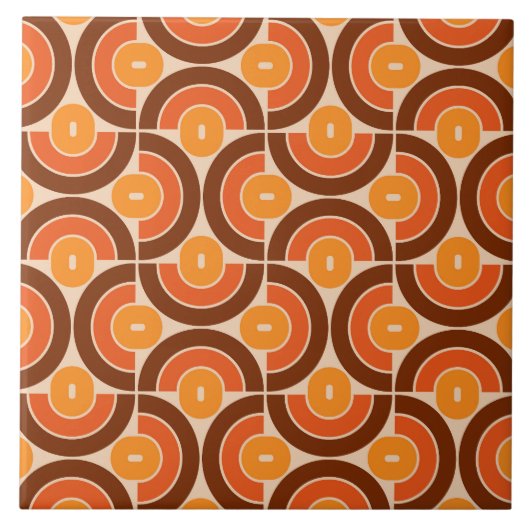 Mod 1970s Retro Style Geometrisch ontwerp Tegeltje (Voorkant)