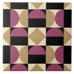 Mod 1970s Retro Style Geometrisch ontwerp Tegeltje