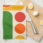 Mod 1970s Retro Style Geometrisch ontwerp Theedoek (Quarter Fold)