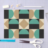 Mod 1970s Retro Style Geometrisch ontwerp Tissuepapier (Craft)