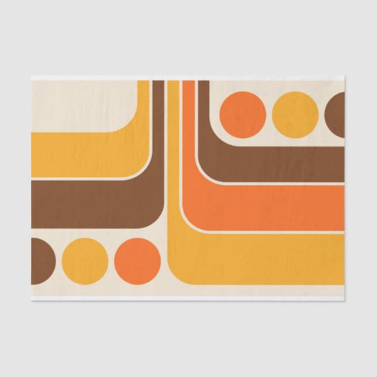 Mod 1970s Retro Style Geometrisch ontwerp Tissuepapier (Voorkant)