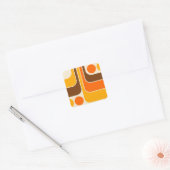 Mod 1970s Retro Style Geometrisch ontwerp Vierkante Sticker (Envelop)