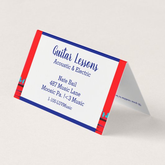 Mod Abstract Collage Guitar Lessons/Muziek Visitekaartjes (Achterkant)
