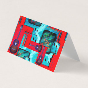 Mod Abstract Collage Guitar Lessons/Muziek Visitekaartjes