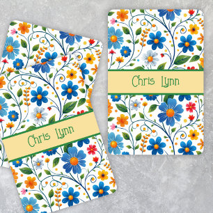 Mod Abstract Flowers Theme Pokerkaarten