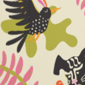 Mod Abstract Primitive Cats & Dogs Pattern Behang (Zoom)