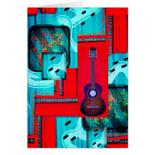 Mod Abstrait Music Collage "Overreach" Carte vierg