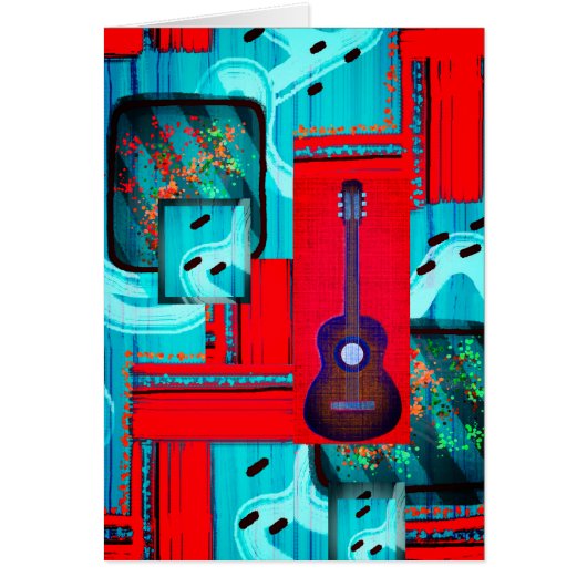 Mod Abstrait Music Collage "Overreach" Carte vierg (Devant)