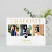 Mod Afstuderen Pet 4 Foto Afstuderen Aankondiging (Staand Voorkant)