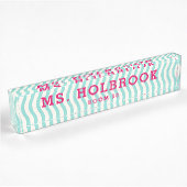 Mod Aqua Geometric Wave Pattern Teacher's Naambordje