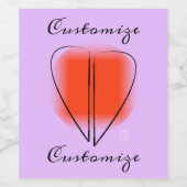 Mod Art Heart Étiquette de vin personnalisé (Étiquettes simples)