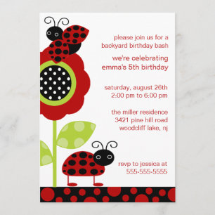 Mod Baby Bugs Birthday Invitation Kaart